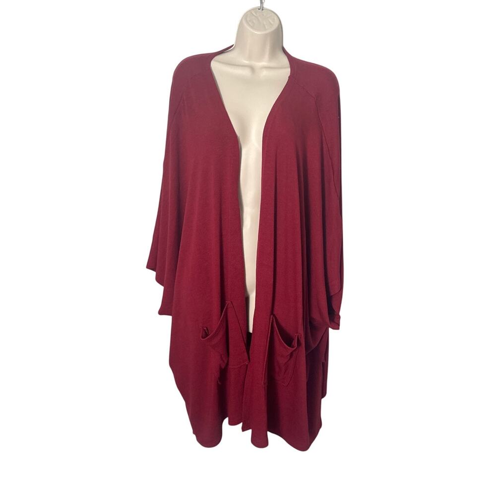 NWT Charlie Paige Cape‎ Kimono Sweater Burgundy One Size